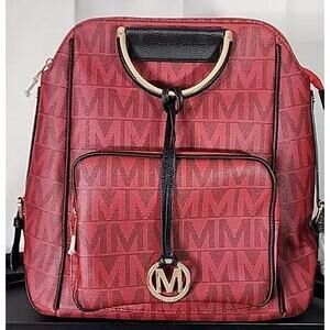 Mkf Collection Cora Milan M Signature Trendy Backpack By Mia K Red Leather Purse